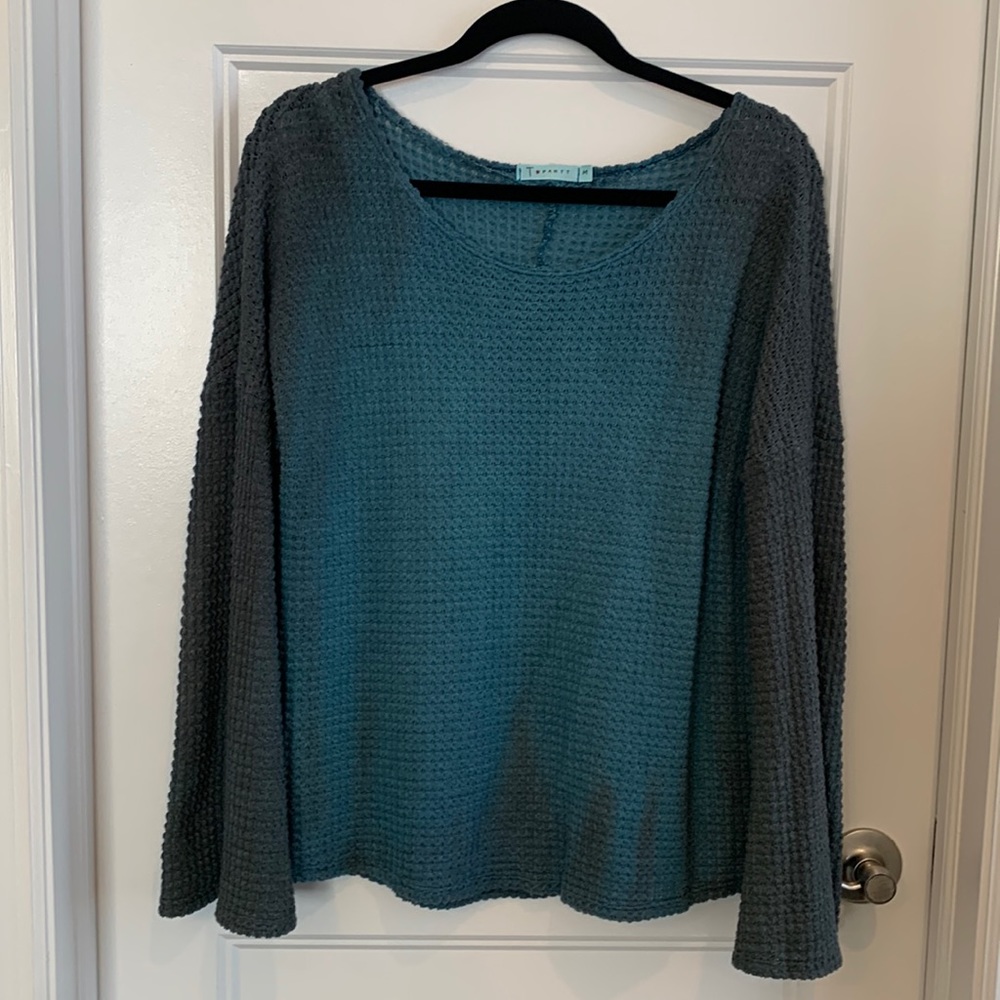 T Party Fashion waffle knit tie dye top